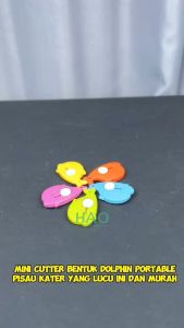 Mini Cutter Bentuk Dolphin Portable / Pisau Kater Packing Unboxing Paket Kecil / Cutter Pemotong Kertas Mini Kantor Atk Sekolah Travel Kit