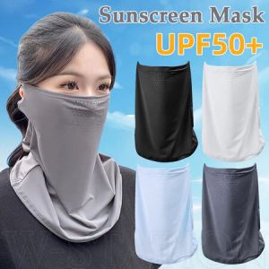 ผ้าคลุมคอหน้ากากกรองแสงผ้ากันแดดไอซ์ซิลค์ระบายอากาศได้ดีสำหรับผู้ชายผู้หญิงผ้าพันคอสำหรับการขี่จักรยานขับรถกีฬากลางแจ้งในช่วงฤดูร้อน