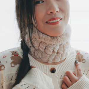 Yupifang Hand-Woven Womens Winter Real Rex Rabbit Hair