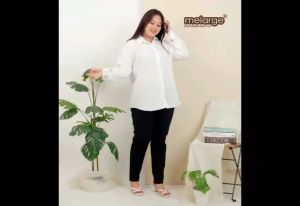 Kemeja Polos Wanita Big Size Jumbo Lengan Panjang Casual Korea Style / Atasan Polos Big Size Jumbo