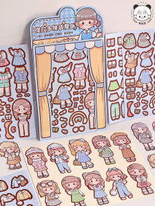 Cute Cartoon Princess School Uniform Stickers Girls Dress-Up House DIY Handmade Account Stickers Childrens Educational Toys