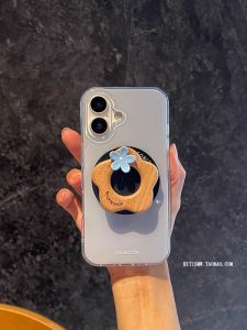เคสโทรศัพท์ไร้สายแบบแม่เหล็ก ลายดอกไม้ไม้ สำหรับ iPhone 17 pro Max พร้อมสายรัด ป้องกันการตกหล่น ดีไซน์หรูหรา สไตล์เกาหลี