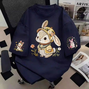 YEBO | Plus Size Cartoon Rabbit Print Loose T-Shirt