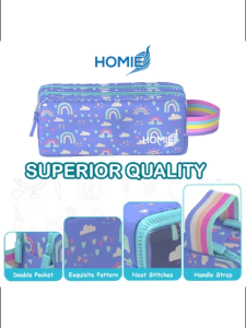 HOMIE Cartoon Pencil Bag–Double Pockets/Superior Quality/Stylish/ Multi-Purpose Organizer【22x8x10cm】