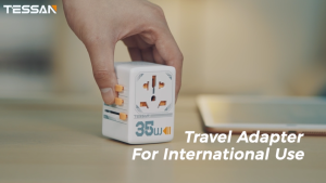 TESSAN Universal Travel Adapter GaN 35W 65W Fast Charging Type C Charger with USB C UK International Travel Adaptor for China Japan Korea Philippines