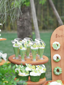 Disposable Plastic High Footed Dessert Table Cake Pudding Mousse Cup Transparent Tea Break Champagne Glass Red Wine Glass