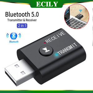 ECILY 2 In1 USB Wireless Bluetooth Adapter 5.0 Transmiter Bluetooth for Computer TV Laptop Speaker Headset Adapter Bluetooth Receiver