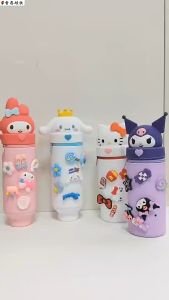 Kotak Pensil Silikon DIY Anak Perempuan Kuromi Melody Cinnamoroll Hello Kitty