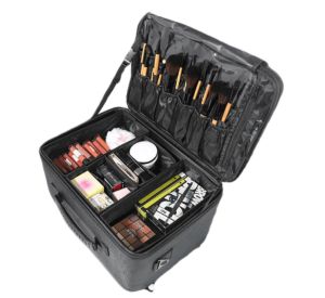 Heightening Makeup Artist Special Partition Cosmetic Bag Oversized Back Double Layer Makeup Fixing Bag Cosmetic Case Crew Site Bag