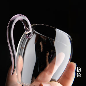 New Handmade Tea Set Heat Resistant Glass Egg Shaped Cup with Handle Public Reasonable Cup Fair Tea Brewer Tea Pot Gongfu Tea Ceremony