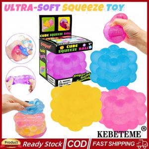 KEBETEME NeeDoh Nice Cube Squishy Fidget Toy Stress Relief Slow Rebound Sensory Ball Toy