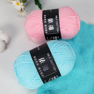 ไหมพรม 4ply milk cotton น้ำหนัก50กรัม พาสเทล ถักง่าย นื้อนุ่ม พร้อมส่งจากไทย