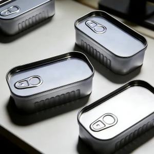 1/2PCS Sardine Can Shaped Storage Tin Box Portable Metal Material Sealed Jar with Lid for Storing Small Items Household Goods