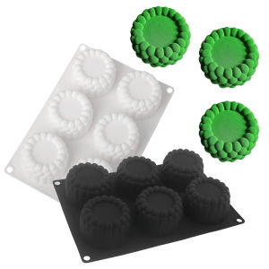 แม่พิมพ์ซิลิโคนสำหรับทำเค้กแบบถ้วยพุดดิ้งลายฟองอากาศ 6 ช่อง แม่พิมพ์มูสฝรั่งเศส แม่พิมพ์เทียน อุปกรณ์ทำขนมหวานสำหรับอบในครัว