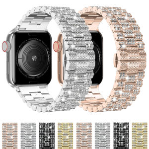 สายรัดเพชรสำหรับนาฬิกา Apple อัลตร้า2สาย49มม. 41มม. 45มม. 42มม. 46มม. สายรัดโลหะ iWatch Series 10 9 8 7 SE x สร้อยข้อมือ