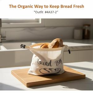 YEGBONG | Cotton Reusable Bread Bags Portable Food Storage for Home Baked Bread Ideal for Kitchen Storage and Picnics