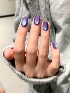 1pcs TC 2025 New Blueberry Cat Eye Gel Nail Polish Whitening Grape Purple Glass Beads Pearlescent High Magnetic Powder Nail Art