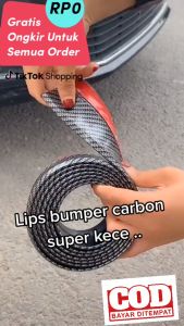 Lips Bumper Mobil Universal Samurai HITAM CARBON Panjang 25M List Lip Bumper Depan Bemper Winglet