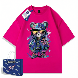 Cotton Loose Simple Print T-Shirt