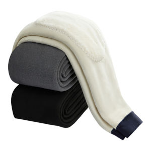 Yaloo Mens Thermal Fleece Lined Thickened Wool Knee Padded Cotton Trousers Autumn Winter Bottoming Pants Warm Knitted Fabric