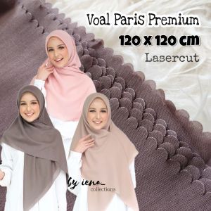 Jilbab voal paris premium lasercut 120x120cm jumbo