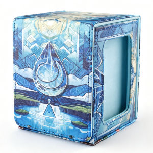 Water Element Ocean Theme TCG Deck Box Magnetic ClosurePU Collectible Card Cases for PTCG YGO TCGMTG Cards 120+ Capacity