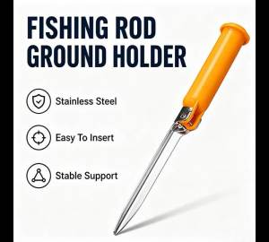 Foldable Surf Fishing Rod Holder With Storage Lid - Sea Rod Ground Spike Compact Design For Beach Fishing