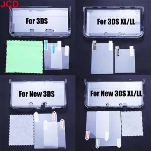 JCD Plastic Clear Crystal Shell Skin Case Cover For 3DS 3DS XL LL New 3DS New 3DS XL/LL Game Console With Screen Protective Film