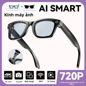 Kính Thông Minh AI 2025 Với Camera 800W Quay Video 8MP Gọi Bluetooth Nghe Nhạc Kính Râm Nam Nữ Hỗ Trợ Dịch Thuật 100+ Ngôn Ngữ