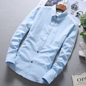 Youth Men Long Sleeves Shirt Spring Clothes New Arrival K-style Silm Underwear White Blouse Student Casual Mens Clothing Tide