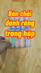 bàn chải đánh răng có hộp đựng tiện lợi đi du lịch công tác phượt bàn chải đánh răng Sunree Thái Lan bàn chải lông mềm 001mm