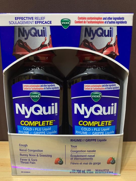 NyQuil Complete (2)354 ml Exp 02/2025 Berry Flavor cough Nasal congestion Runny nose & sneezing