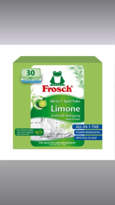 Frosch Green Lemon Dishwasher Tablets – All-in-One Eco-Friendly Detergent & Rinse 30 Tablets (540g) | Powerful German Cleaning Technology