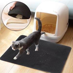 Waterproof Cat Litter Mat Non-slip Double Layer Litter Box Mat Trapping Mat Cat Trapper Pad