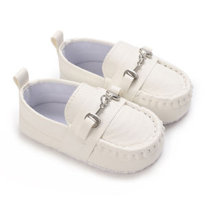 NEW 0-18M Toddler First Walkers Infant Newborn Anti-slip Shoes Iron Buckle Leather Peas Shoes for Baby Boy Sole Moccasins