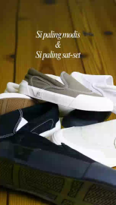 SEPATU PATROBAS CLOUD SLIP ON ALL BLACK ( SIZE 35 - 45) - Sneakers Canvas Made in Indonesia