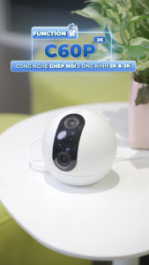 CAMERA WIFI TRONG NHÀ EZVIZ C60P 6MP ỐNG KÍNH KÉP - Toàn Cảnh Xoay 360 Độ Đàm Thoại Cảm Ứng Gọi Tuần Tra