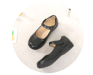 JIADUOWANG | Black Princess Style Girls Leather Shoes 12-15 Years