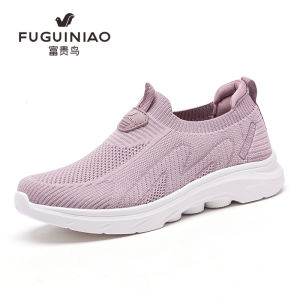 Breathable Comfortable Womens Slip-On Sports Leisure Shoes Elderly Walking Shoes Middle-Aged Mom Shoes Wealthy Bird Casual Shoes