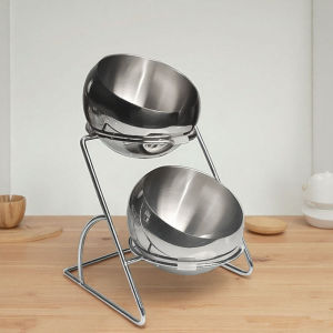 Stainless Steel Self-Service Container Hot Pot Seasoning Stand Small Dish Display Box with Covered Bowl Nordic Style Pure Color