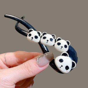 Panda Cute Twisted Hair Clip Womens Summer Fashionable Bun Hair Accessory Elegantly Placed behind Head Korean Style Hair Gripper
