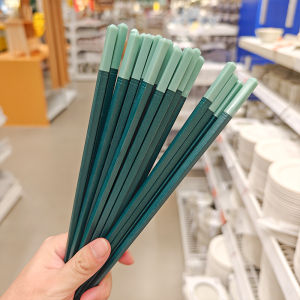 [Owners Self-Retention] Scandinavian Green For Home Alloy Chopsticks Non Slip High Temperature Resistant Restaurant Public Chopsticks Japanese Style