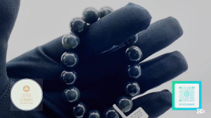 SG LOCAL - Certified Poly Ink Blue & White Hetian Jade Bracelet 和田玉聚墨青花手串