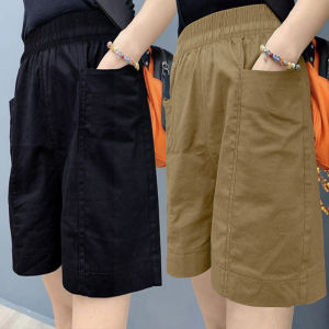 Parka Shorts Female Summer New Casual Wide Leg Hot Pants Loose Plus Size Chubby Girl Straight-leg Slimming Cotton Beach Pants