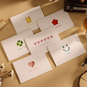 Simple Flower Shop Thank-You Card AfterSales Service Card Smiling Face Hollow Creative Christmas Valentines Day Birthday Card