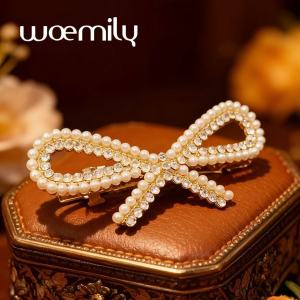 Korean Style Pearl Butterfly Knot Hair Clip Versatile Side Hairpin Fashionable Hair Accessories Light Luxury All-Match Back of Head