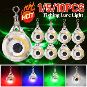 1-10PCS Mini Fishing Lure Light Eye Shape Fishing Lure Light LED Deep Drop Underwater Fishing Squid Fishing Bait Luminous Lure