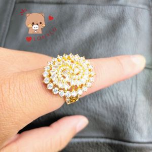 (Có Video) Nhẫn Nữ Kiểu Xoáy Mạ Vàng 18K Đính Xoàn Cao Cấp - Dành Đi Dự Tiệc Cưới - Làm Chị Em Sang Như Quý Cô - Lokalo 27922