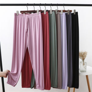 Casual Womens Wide Loose Lamp Pants Modal Cotton Thin Section High Waist Asymmetric Design Versatile Plus Size Workwear Bloomers