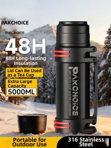 PAKCHOICE | Stainless Steel Portable Large Capacity Vacuum Flask